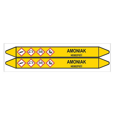 Značení potrubí, amoniak,2 ks, 450 × 52 mm